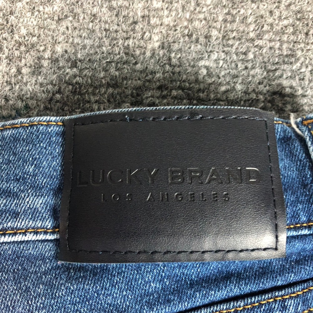 Lucky Brand 410 Athletic Slim Jeans Men's 32x32 Distressed Ripped Blue Denim - Picture 14 of 14